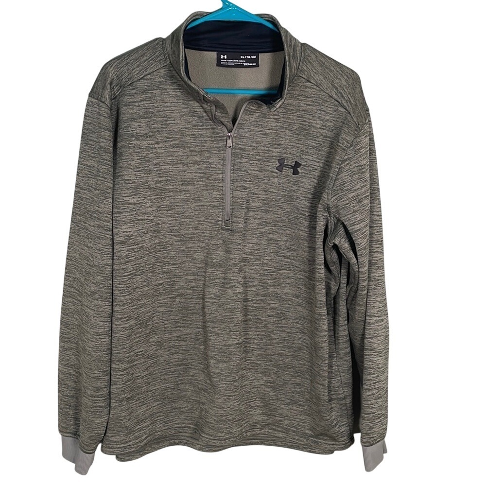 Under Armour Loose Fit ColdGear Fleece Quarter Zip Green Mens XL‎ Pullover